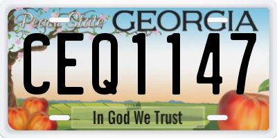 GA license plate CEQ1147