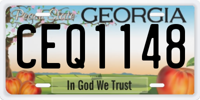GA license plate CEQ1148