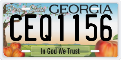GA license plate CEQ1156