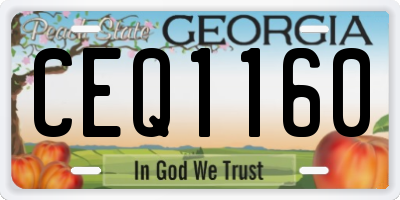 GA license plate CEQ1160