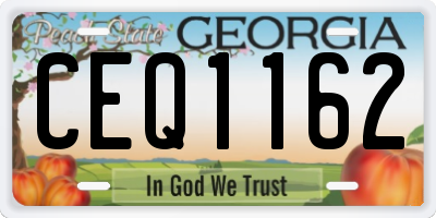 GA license plate CEQ1162