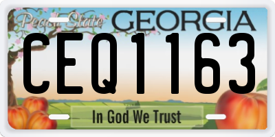GA license plate CEQ1163
