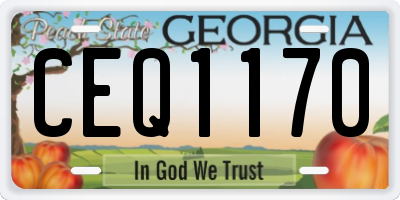 GA license plate CEQ1170