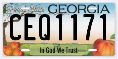 GA license plate CEQ1171