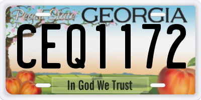 GA license plate CEQ1172