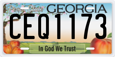 GA license plate CEQ1173