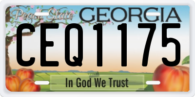 GA license plate CEQ1175