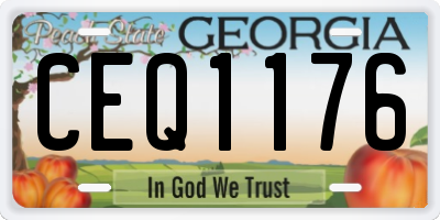 GA license plate CEQ1176
