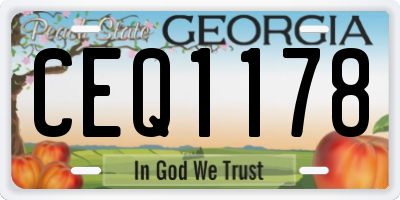 GA license plate CEQ1178