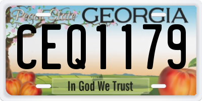 GA license plate CEQ1179