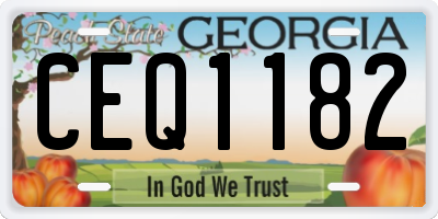 GA license plate CEQ1182