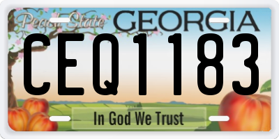 GA license plate CEQ1183