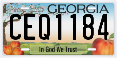 GA license plate CEQ1184