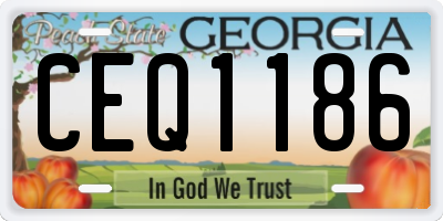 GA license plate CEQ1186
