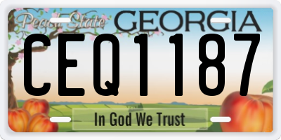 GA license plate CEQ1187