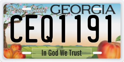 GA license plate CEQ1191