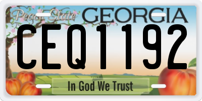 GA license plate CEQ1192