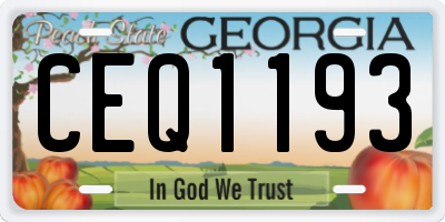 GA license plate CEQ1193