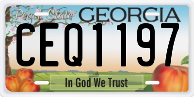 GA license plate CEQ1197