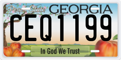 GA license plate CEQ1199