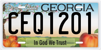 GA license plate CEQ1201
