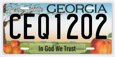 GA license plate CEQ1202