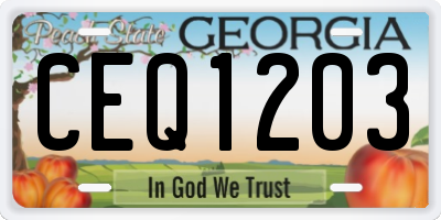 GA license plate CEQ1203