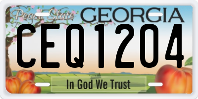 GA license plate CEQ1204