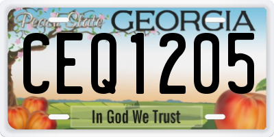 GA license plate CEQ1205