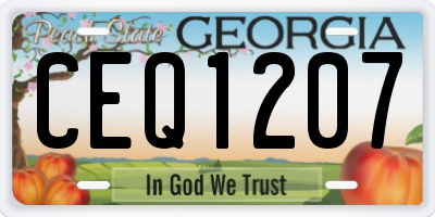GA license plate CEQ1207