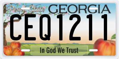 GA license plate CEQ1211