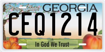 GA license plate CEQ1214