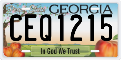 GA license plate CEQ1215