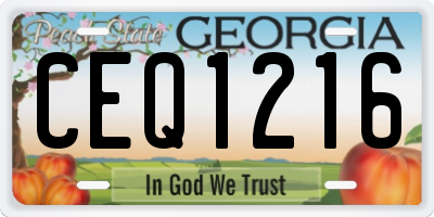 GA license plate CEQ1216