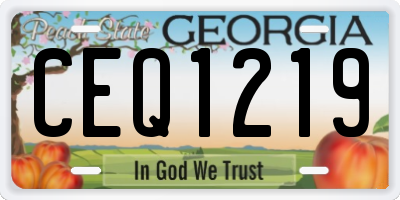 GA license plate CEQ1219
