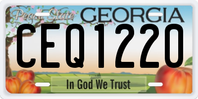 GA license plate CEQ1220