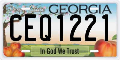 GA license plate CEQ1221