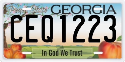 GA license plate CEQ1223