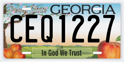 GA license plate CEQ1227