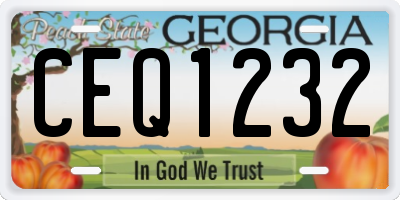 GA license plate CEQ1232