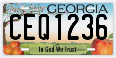 GA license plate CEQ1236