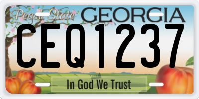 GA license plate CEQ1237