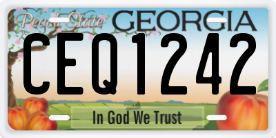 GA license plate CEQ1242