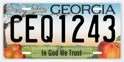 GA license plate CEQ1243