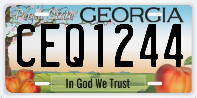 GA license plate CEQ1244