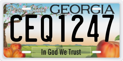 GA license plate CEQ1247