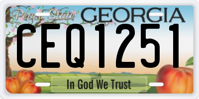 GA license plate CEQ1251