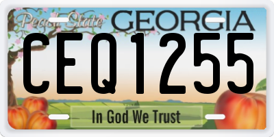 GA license plate CEQ1255