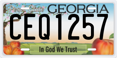 GA license plate CEQ1257