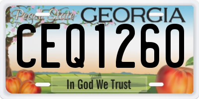 GA license plate CEQ1260